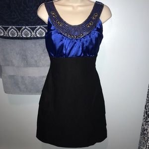 Black Blue Coctail Prom Dress Size 7 NWOT